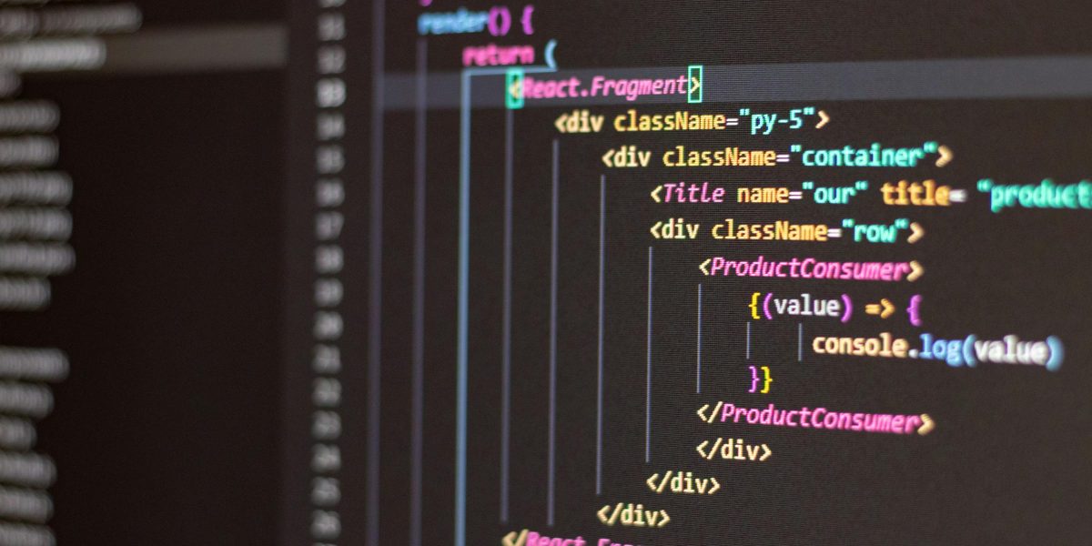 Close-up of HTML and JavaScript code on a computer screen in Visual Studio Code.