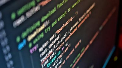 Vivid close-up of code on a computer screen showcasing programming details.