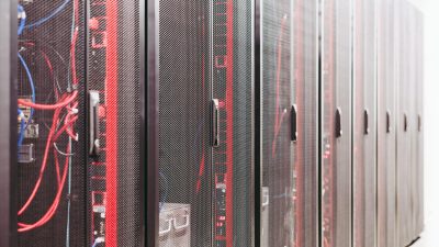 System with various wires managing access to centralized resource of server in data center