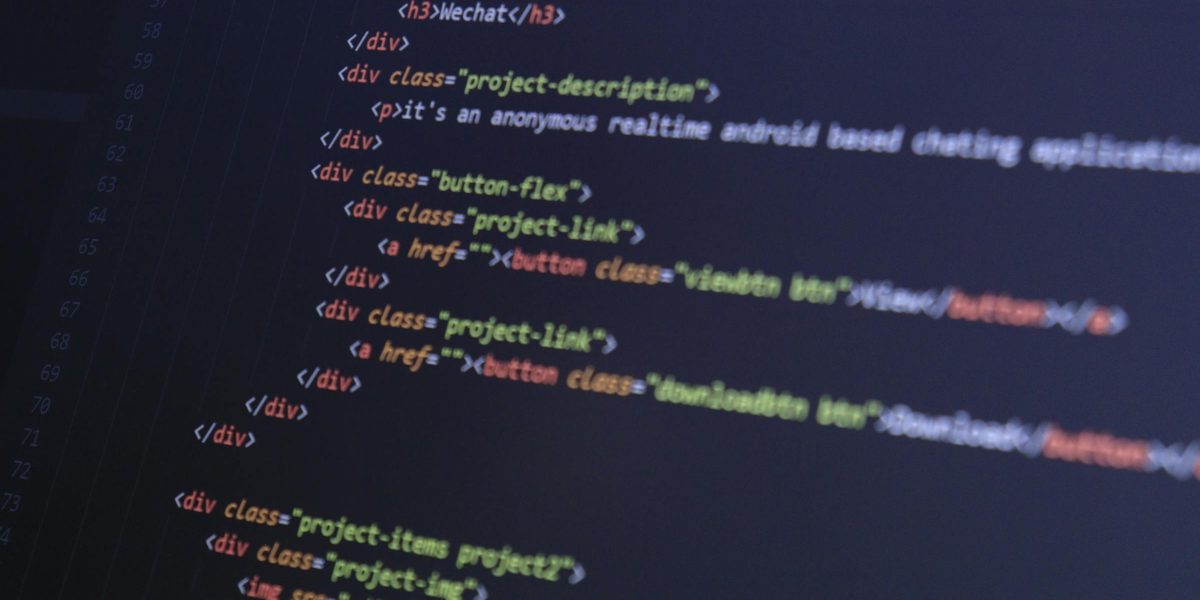 Close-up of code on a computer monitor.